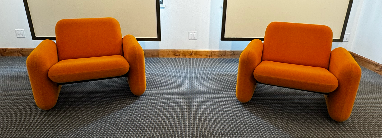 Vintage Herman Miller Chiclet Chairs by Wilkes - pair