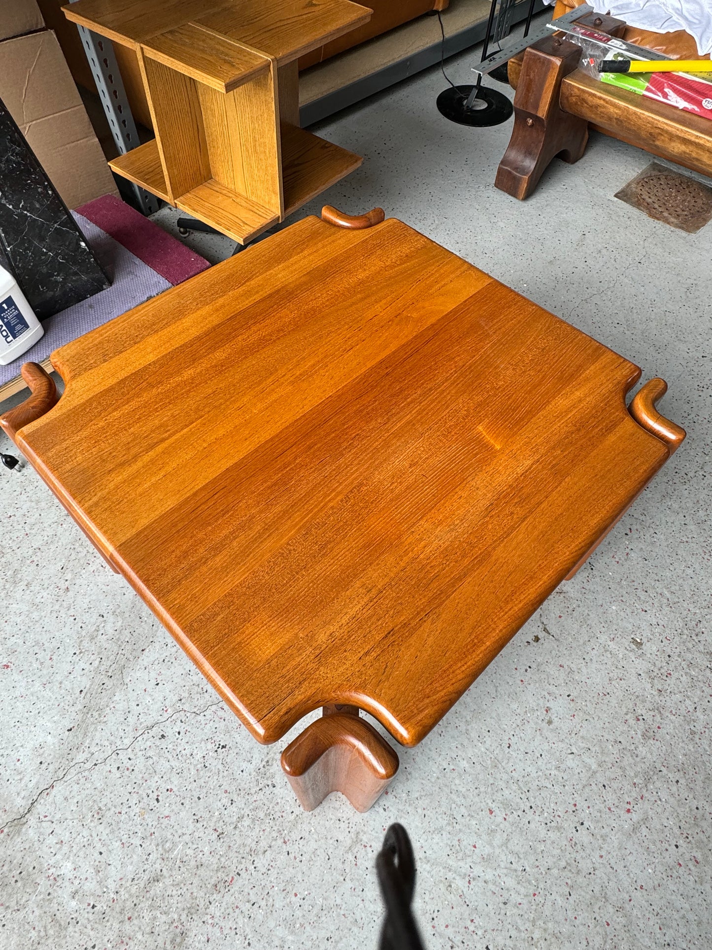 Niels Bach for Randers Møbelfabrik, 1960s, Square Teak Coffee Table