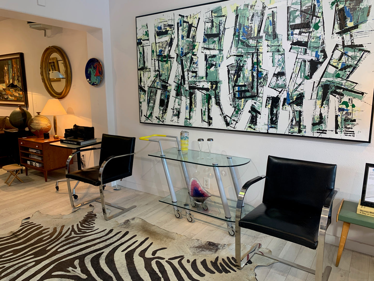 Salto "Hospital Green" Large Abstract Mixed Media on Canvas