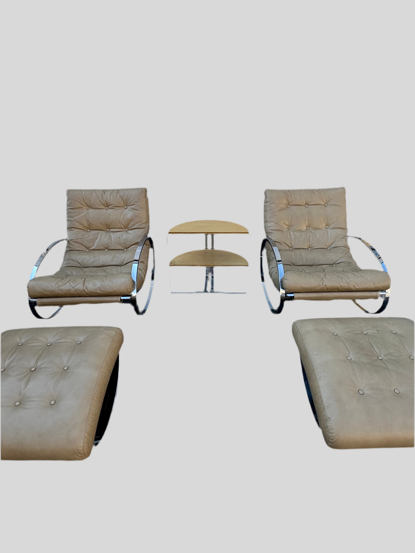 Renato Zevi for Selig “Ellipse” Chair & Ottoman / pair