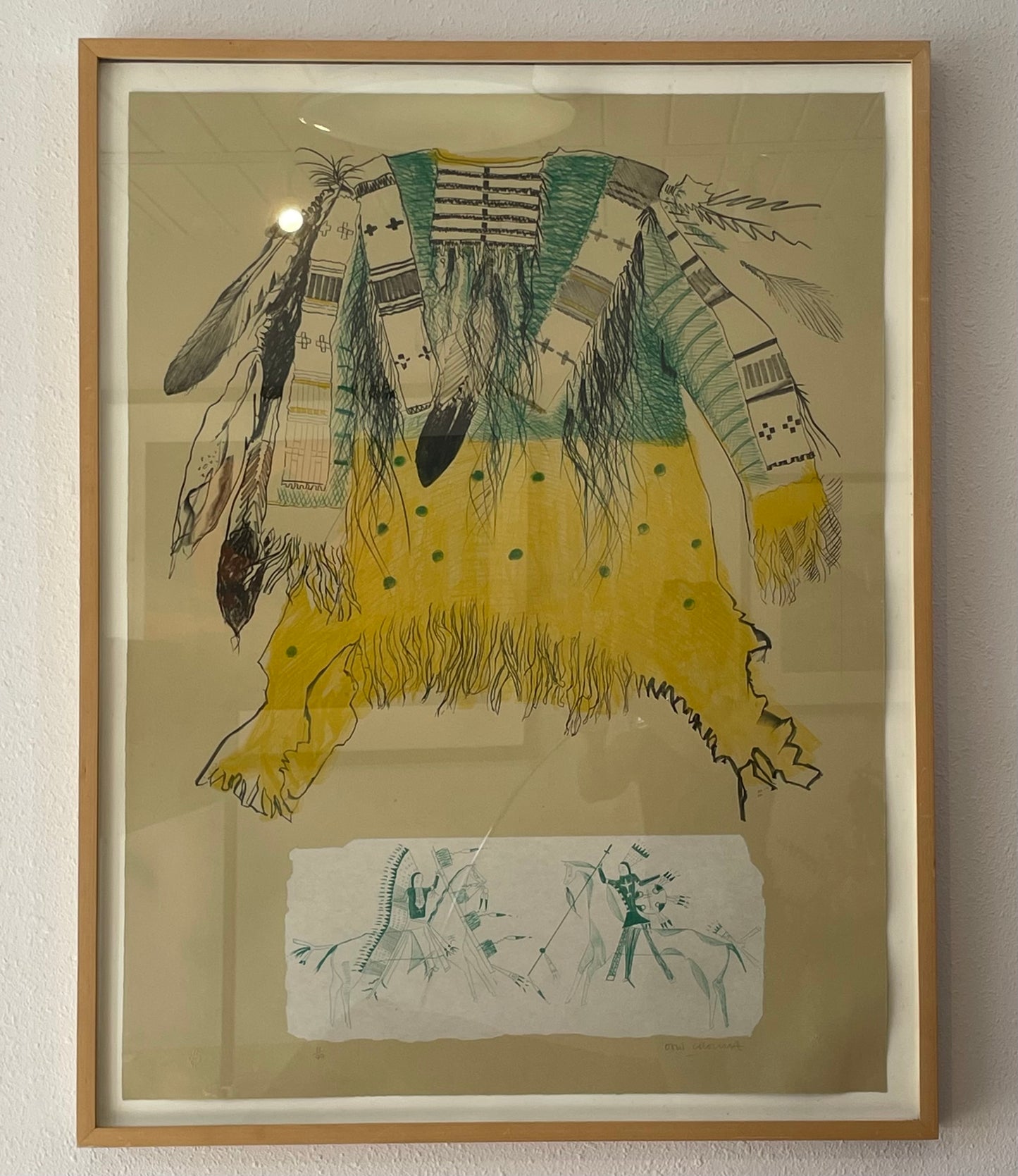 Warshirt with Green Ledger lithograph by Don Crouch