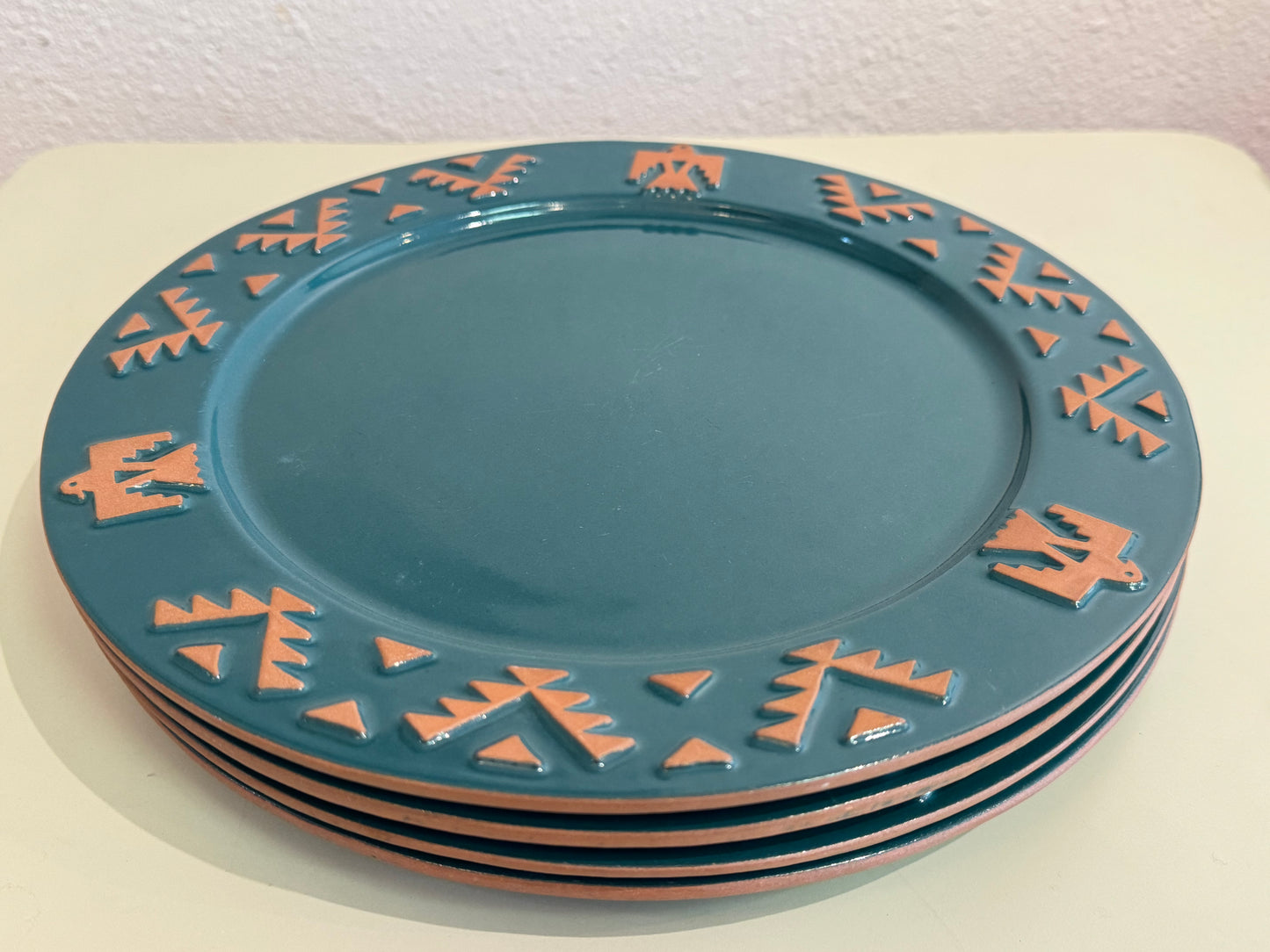 Set of 4 Frankoma Thunderbird 10.5” Dinner Plates