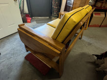 Mid Century Old Hickory Sofa with Foldout Sidetable