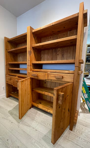 Vintage Pine Shelving and Storage Cabinet