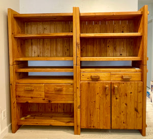 Vintage Pine Shelving and Storage Cabinet