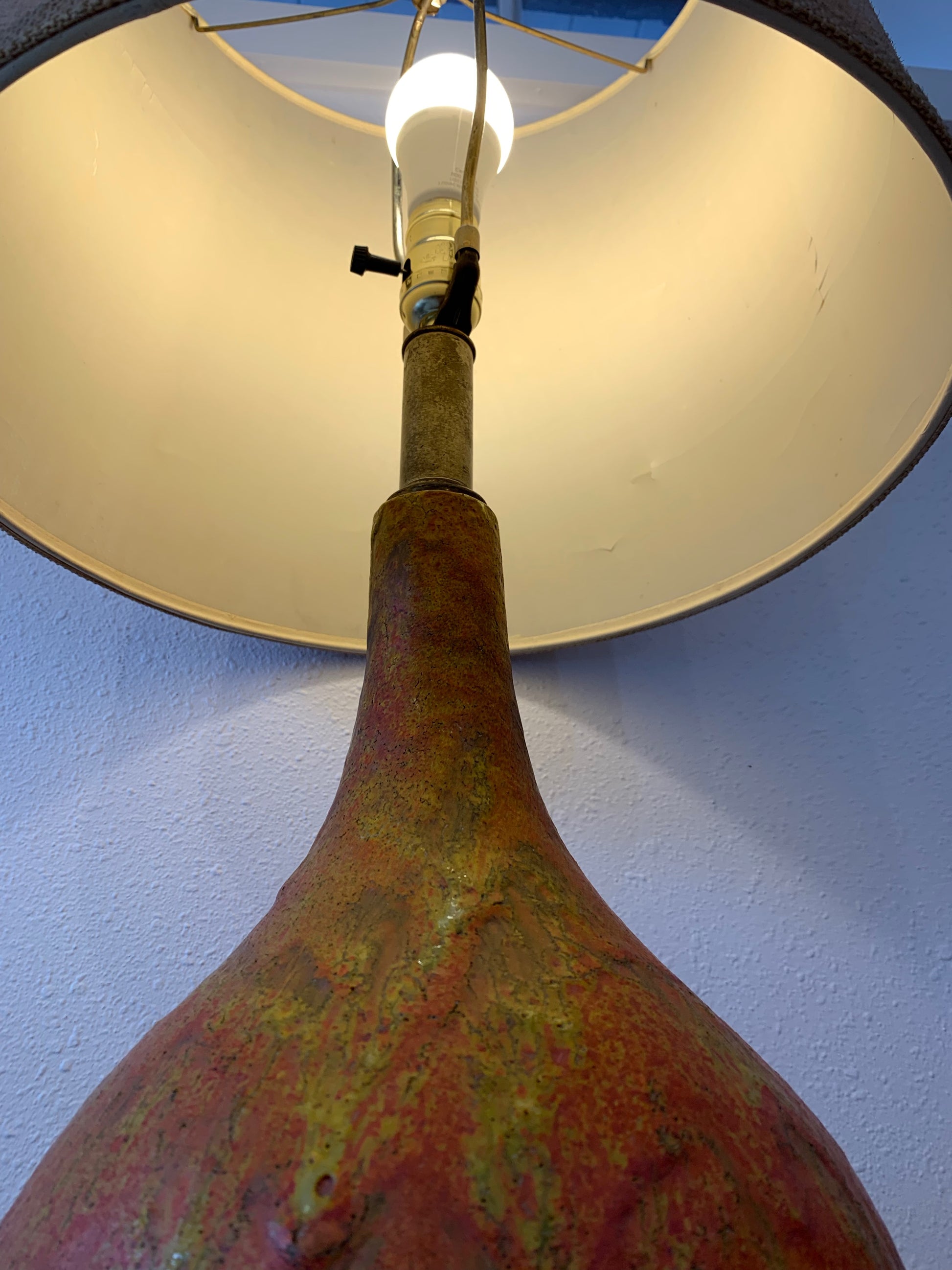 Lava Glaze Mid Century Modern Lamp after Marcello Fantoni