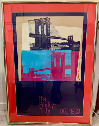 Signed Andy Warhol Poster brooklyn bridge
