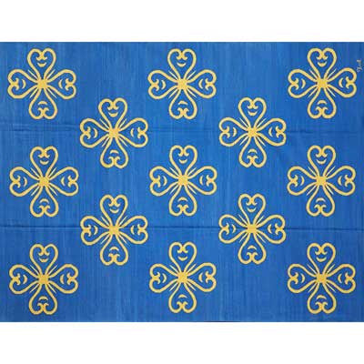 french accent rug blue and yellow