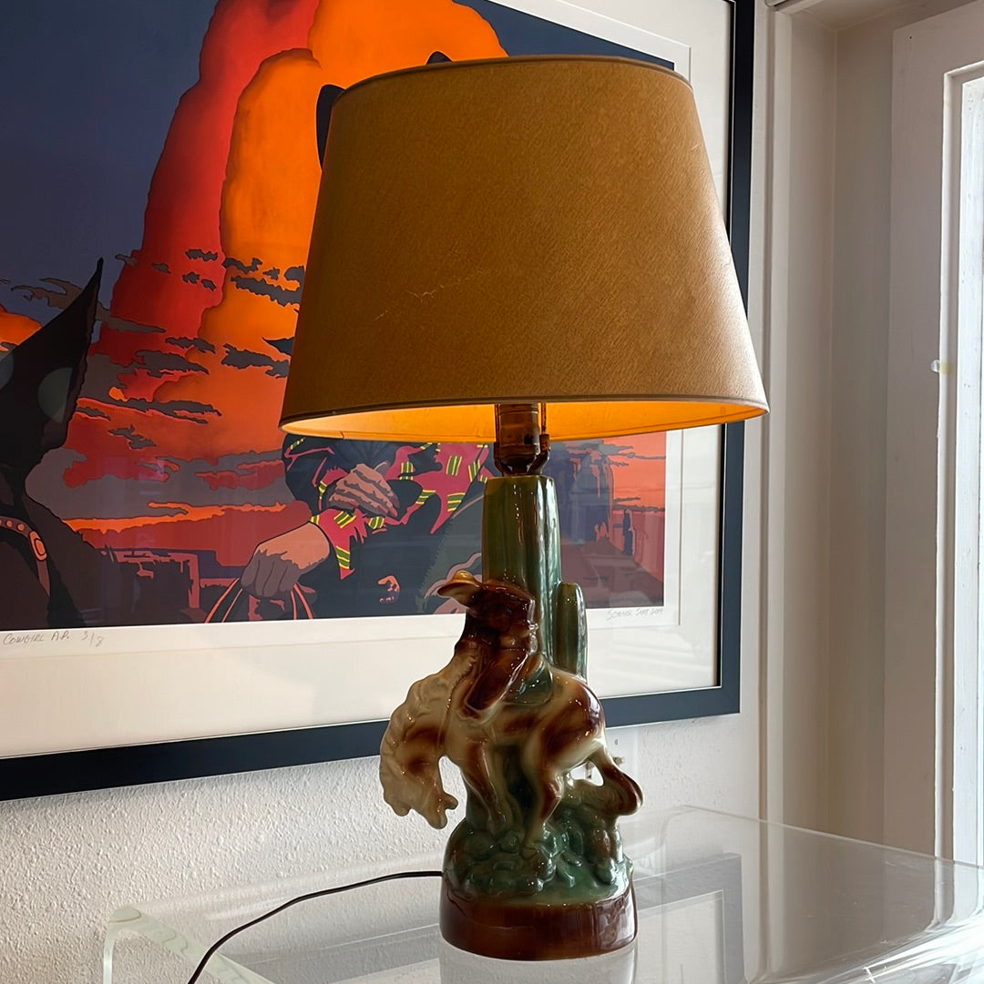 Ceramic Bucking Bronc Table Lamp