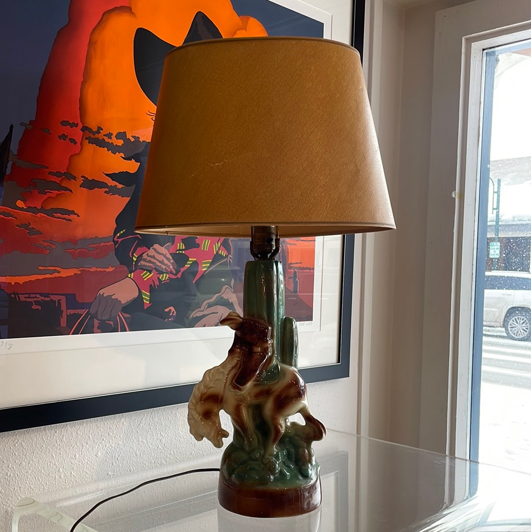 Ceramic Bucking Bronc Table Lamp